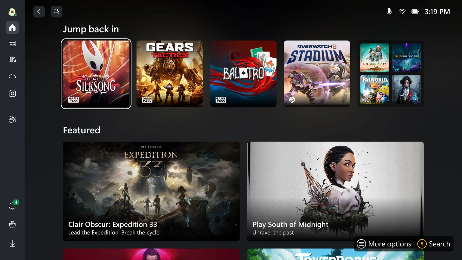 Ảnh chụp màn hình giao diện Xbox Dashboard được thiết kế lại trên Windows.