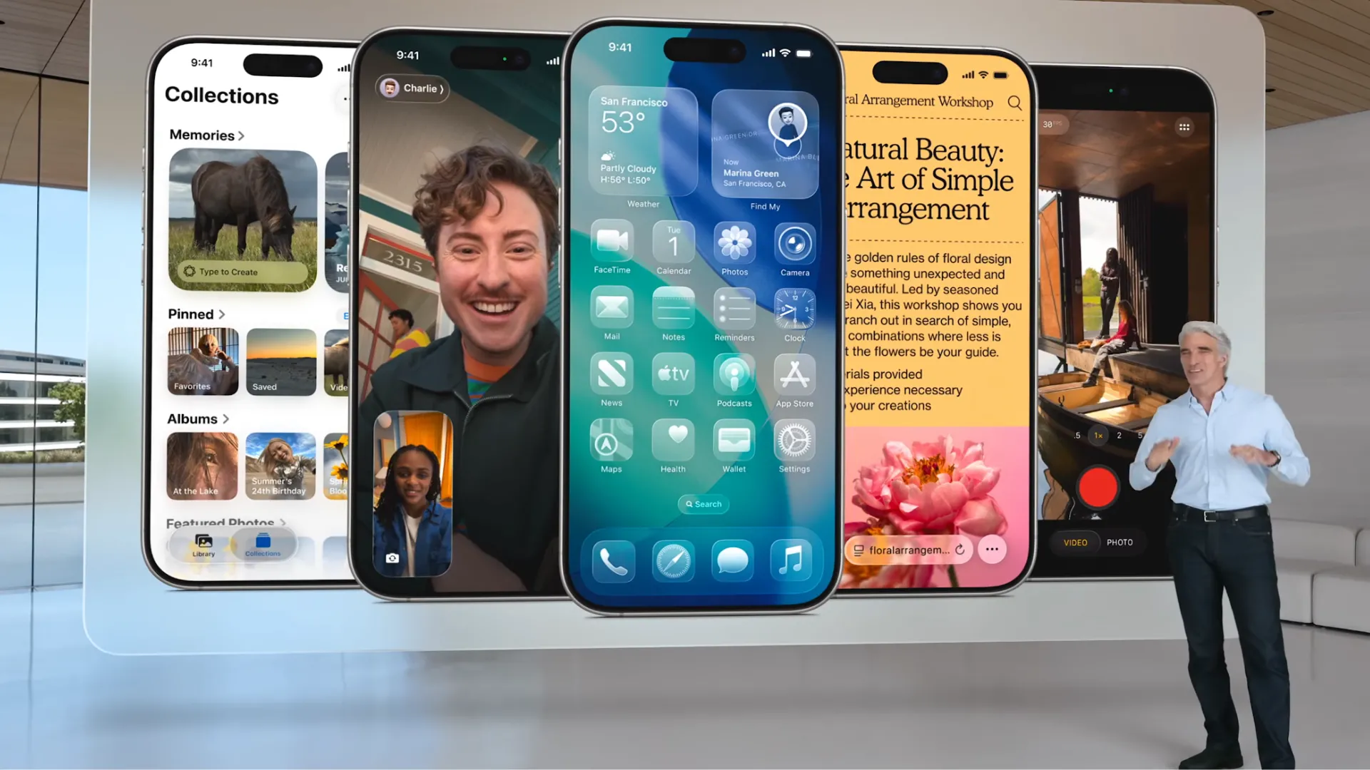 Ảnh chụp màn hình sự kiện WWDC 2025 giới thiệu các tính năng mới của iOS 26.