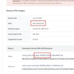 Ảnh chụp màn hình trang web Android Developers cho thấy sự khác biệt về số phiên bản của file OTA Android 16 QPR1 Beta 2