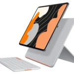 Bàn phím Logitech Flip Folio màu xám nhạt kết hợp đế dựng linh hoạt cho iPad Pro 13 inch