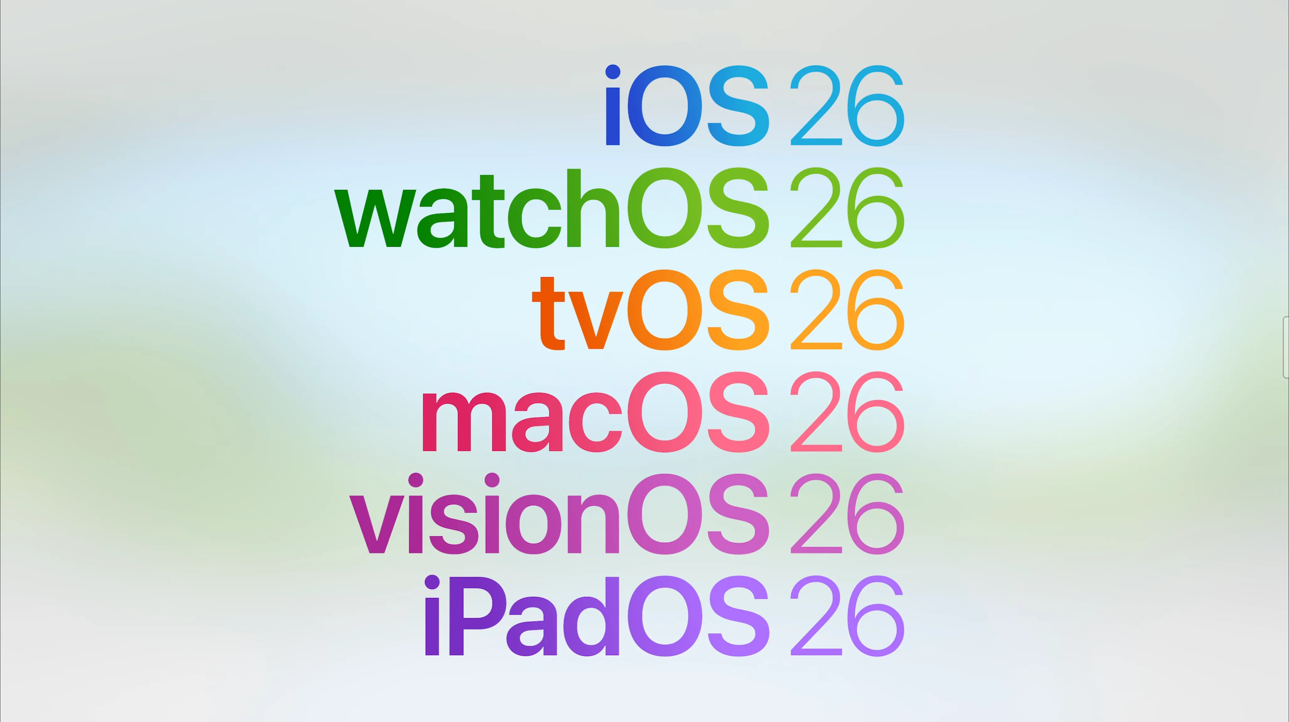 Giao diện hiển thị quy ước đặt tên iOS 26 và macOS 26 mới của Apple