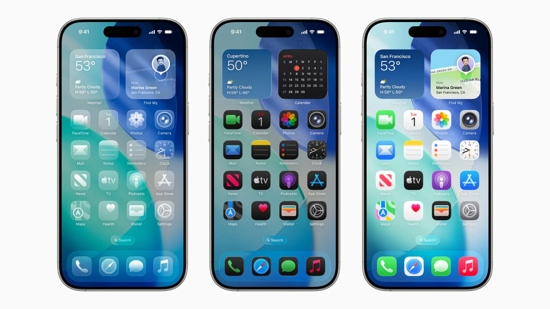 Giao diện 'Liquid Glass' mới trên iOS 26 của Apple.