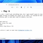 Giao diện Notepad Windows 11 với hỗ trợ Markdown và định dạng rich text