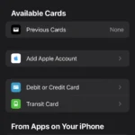 Giao diện thêm thẻ và mục mới trong ứng dụng Apple Wallet trên iPhone