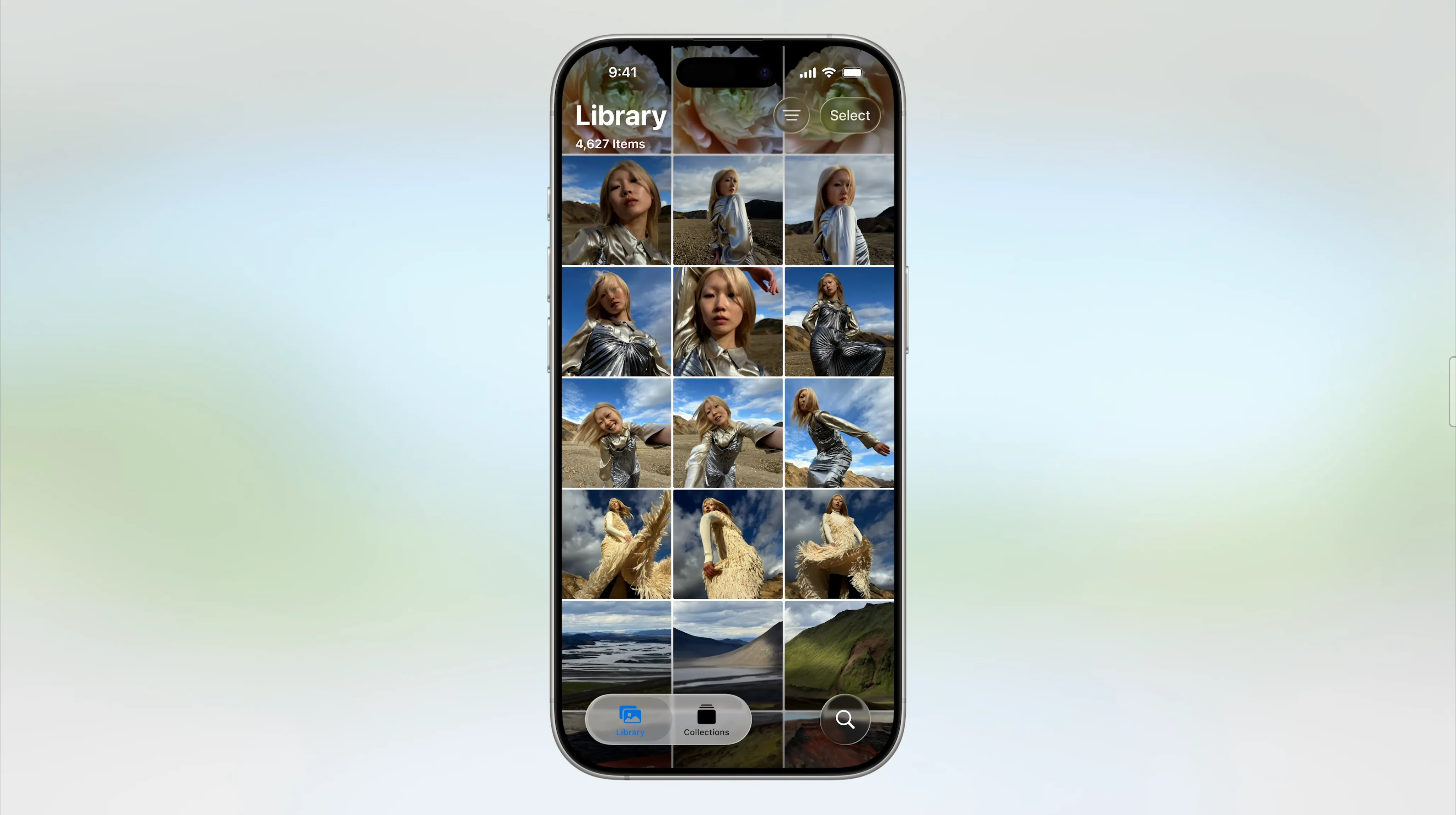Giao diện ứng dụng Ảnh trong iOS 26 với các tab Thư viện và Bộ sưu tập được phục hồi.