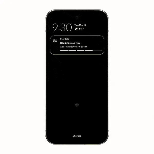 Hoạt ảnh minh họa thông báo Live Updates trên Android 16