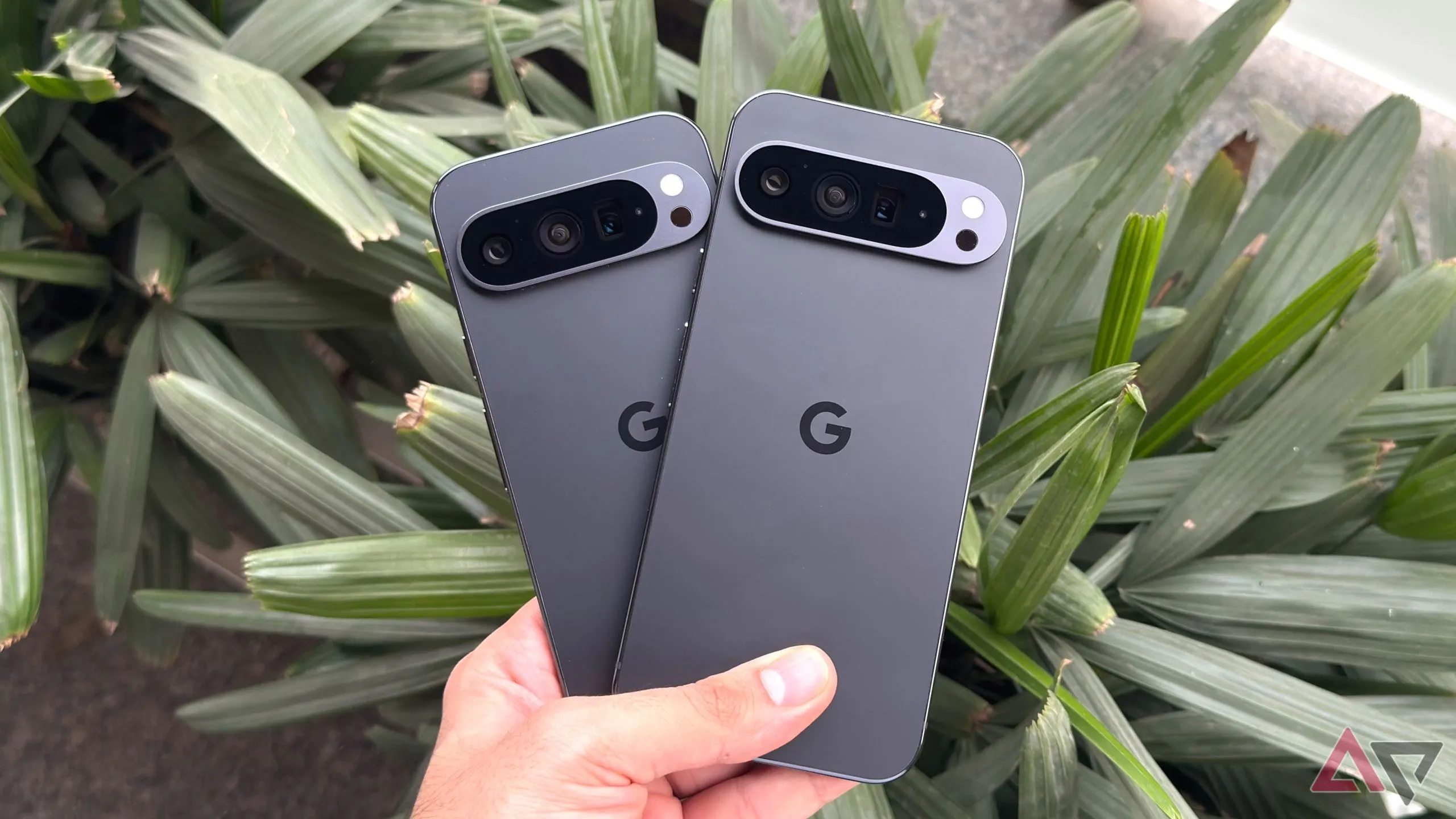 So sánh kích thước thực tế giữa Google Pixel 9 Pro và Google Pixel 9 Pro XL, cho thấy form factor có thể được giữ nguyên trên Pixel 10 Series sắp tới