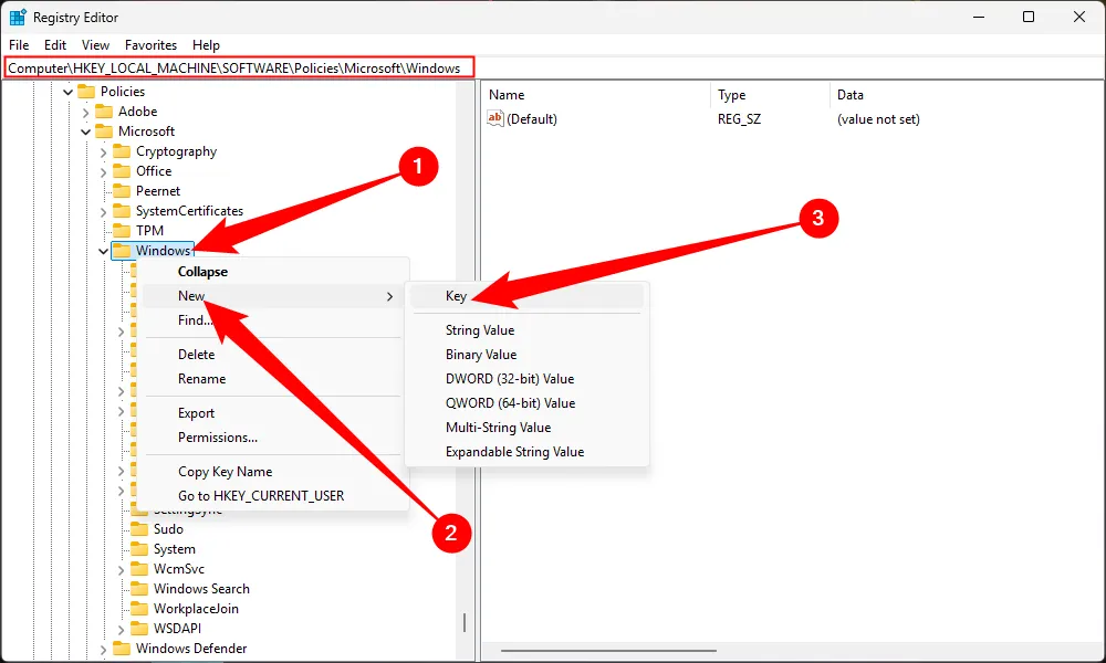 Tạo khóa (Key) Personalization trong Registry để tắt màn hình khóa Windows 11