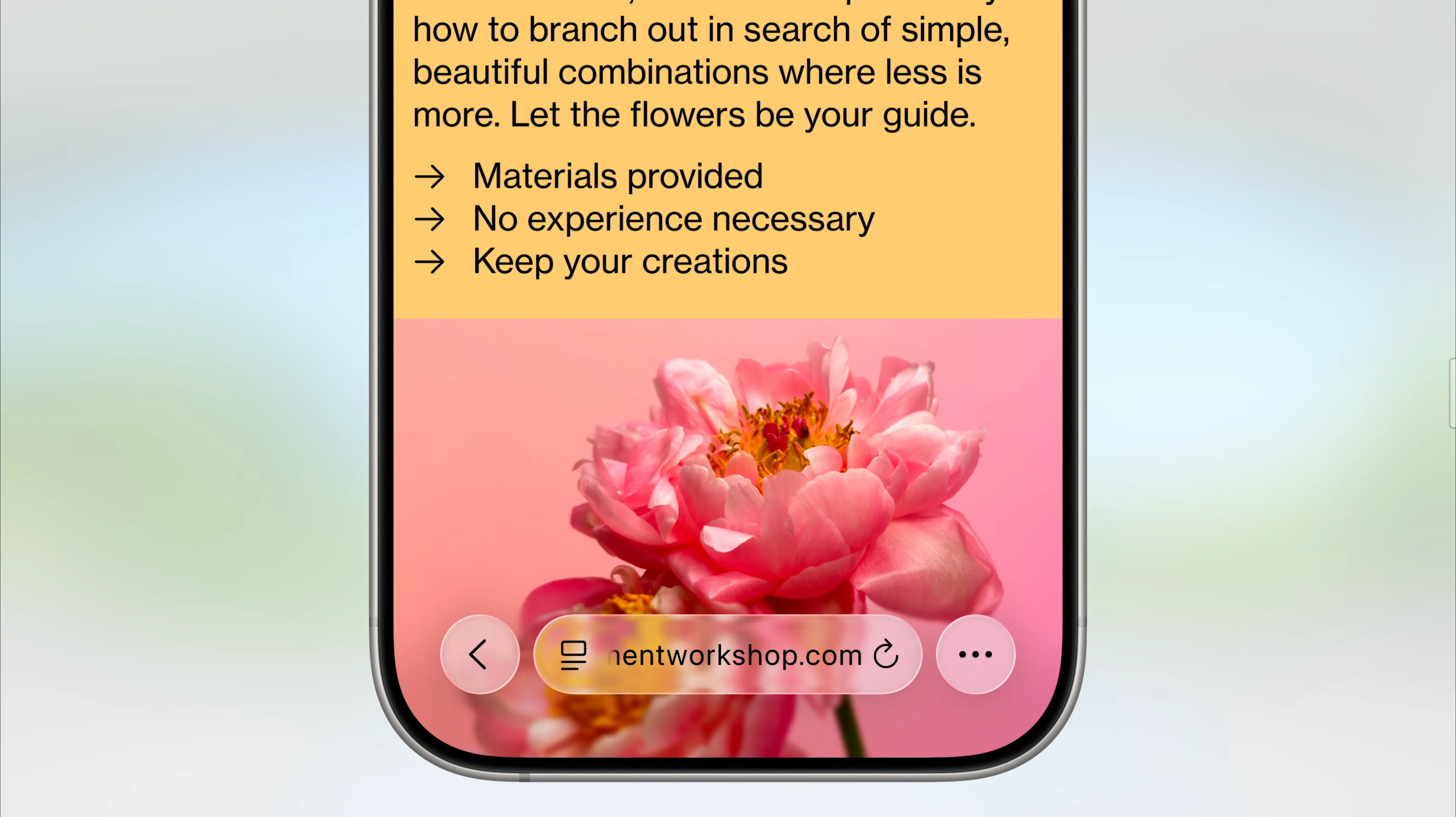 Thanh URL của Safari trong iOS 26 hiển thị tràn viền.