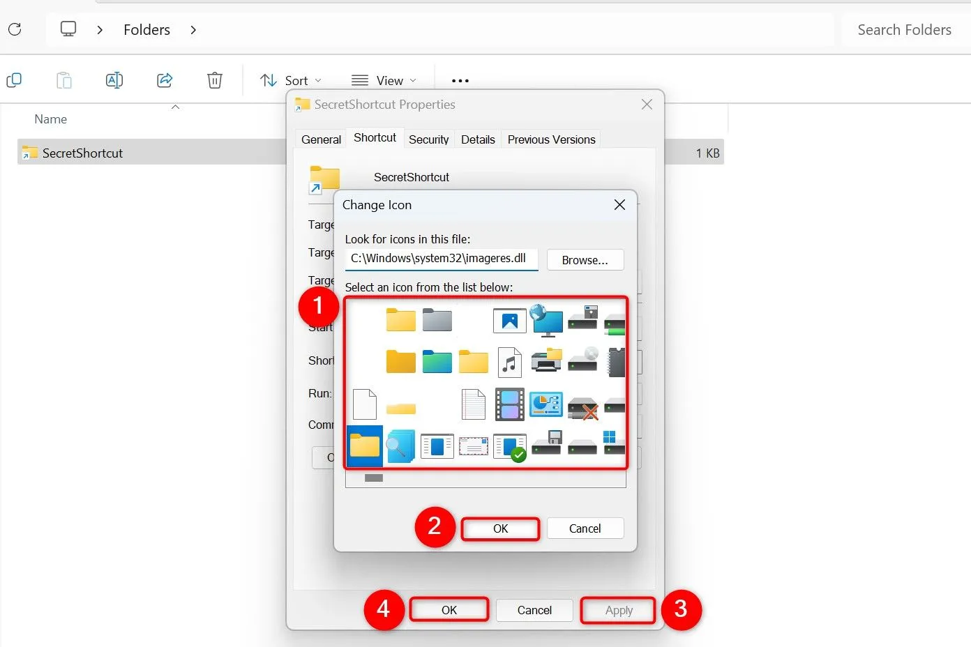 Thay đổi biểu tượng (icon) cho lối tắt (shortcut) để ngụy trang.