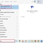Tìm kiếm Công cụ theo dõi độ tin cậy Windows từ thanh tìm kiếm Start Menu