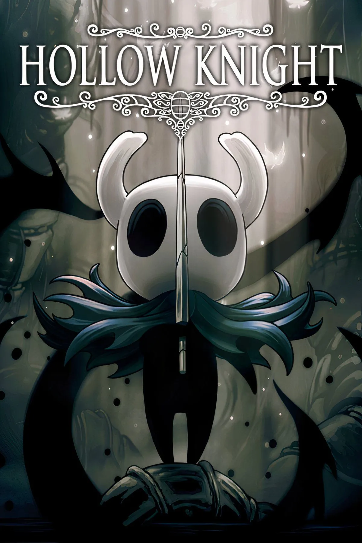 Cảnh chiến đấu trong Hollow Knight với phong cách nghệ thuật độc đáo