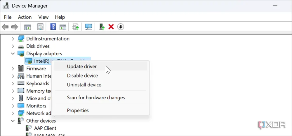 Cập nhật trình điều khiển thiết bị từ Device Manager trên Windows