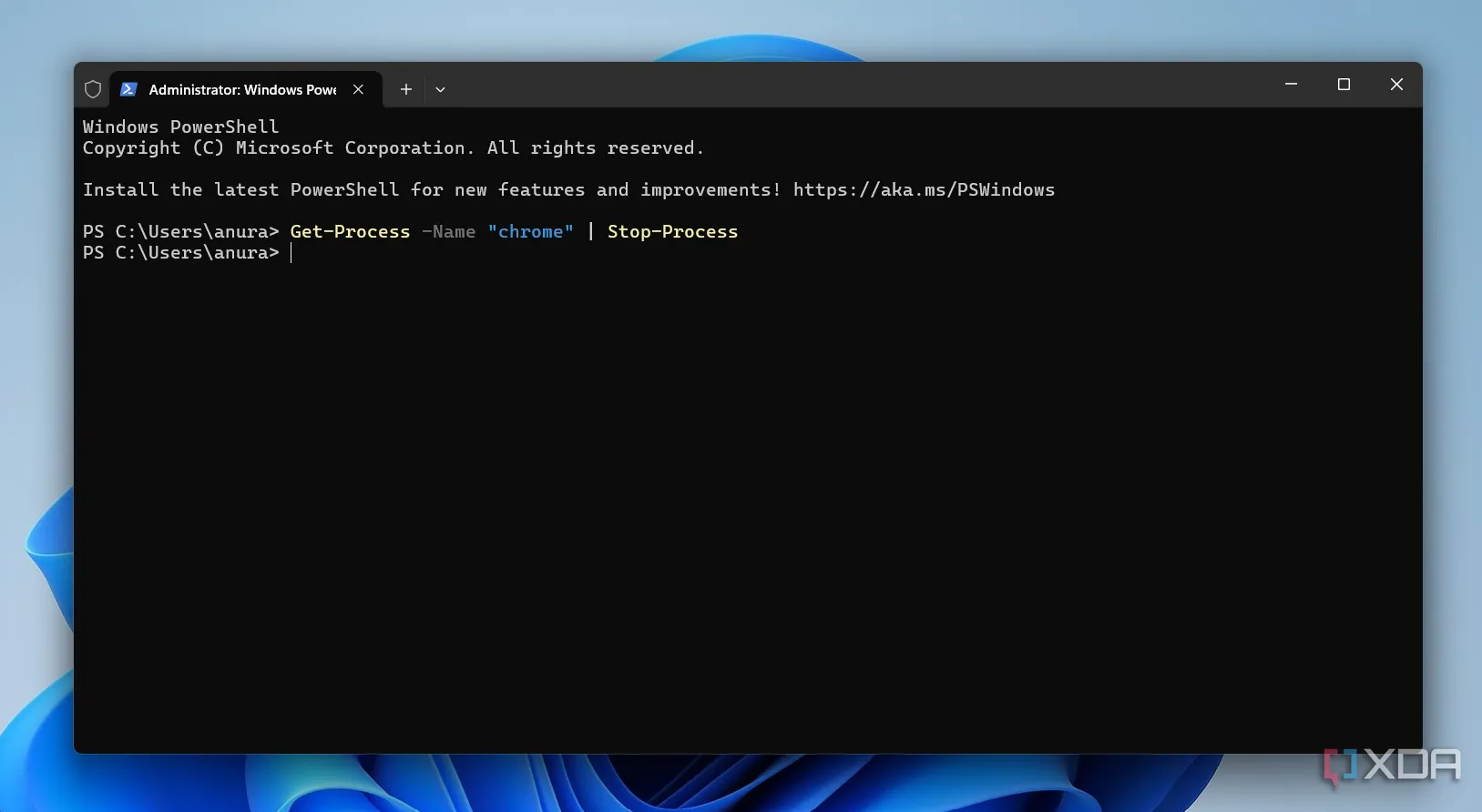 Chấm dứt tiến trình không phản hồi bằng lệnh Stop-Process trong PowerShell