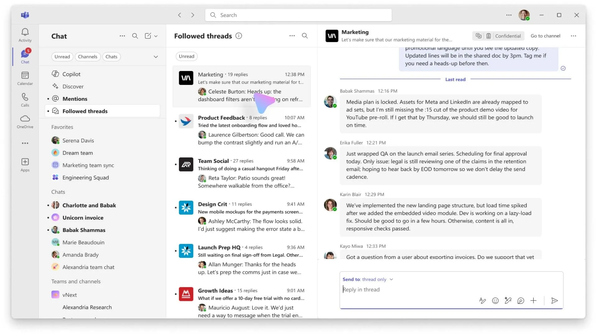 Chế độ xem 'Followed Threads' trong Microsoft Teams giúp theo dõi cuộc hội thoại dễ dàng