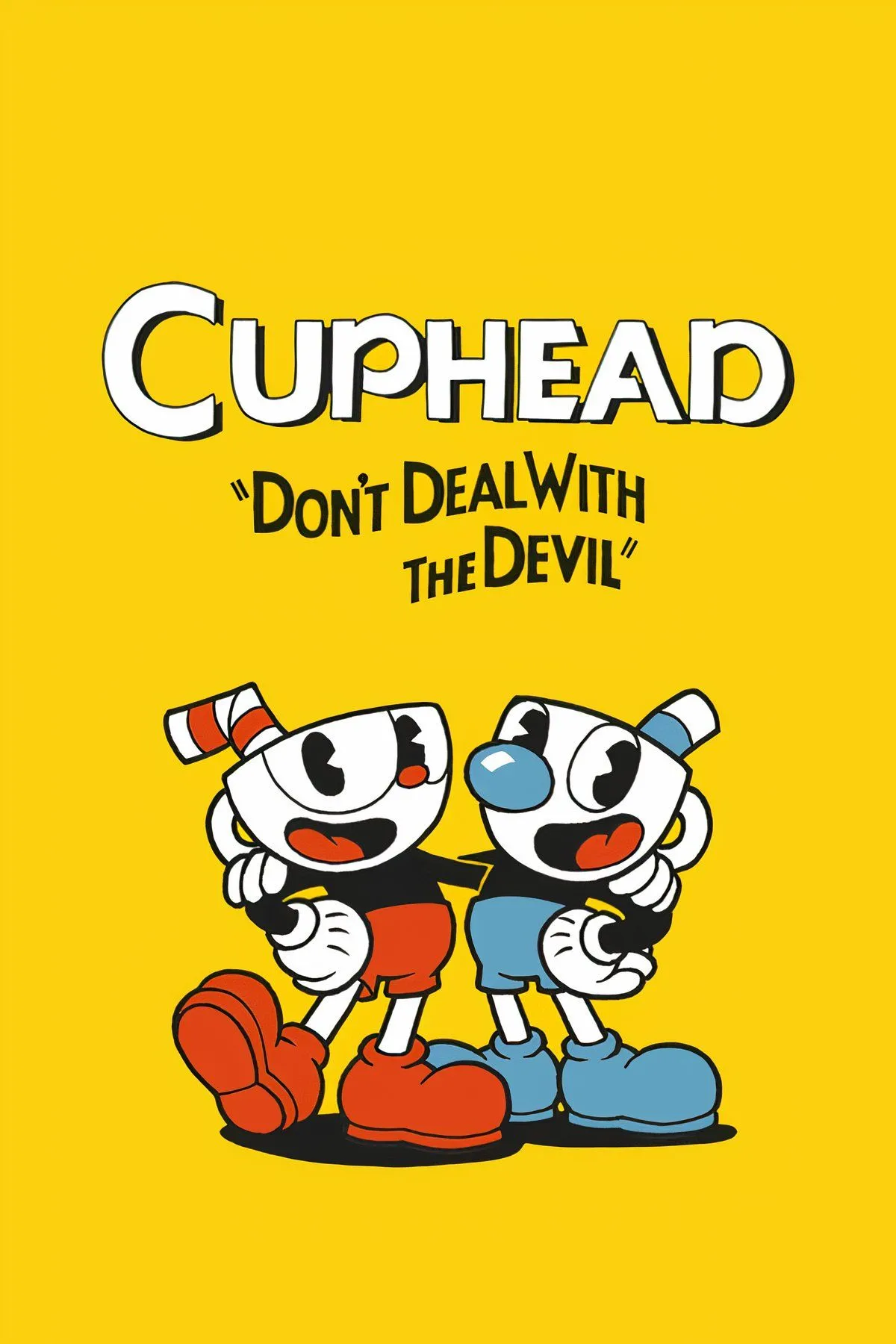 Cuphead chiến đấu với một trong những con boss đầy màu sắc và kỳ dị, minh họa phong cách hoạt hình 1930s
