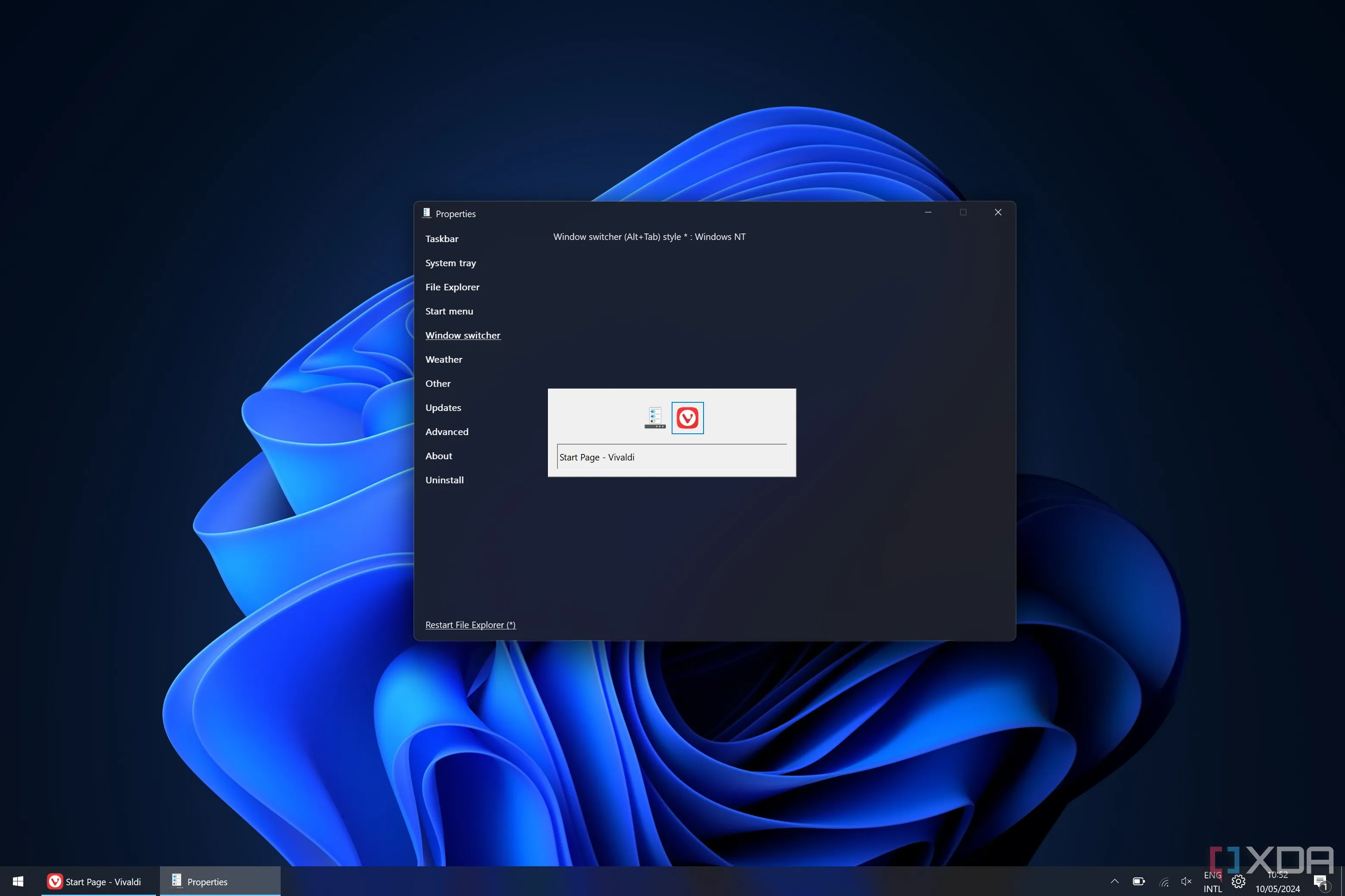 Giao diện ExplorerPatcher tùy chỉnh Task Switcher