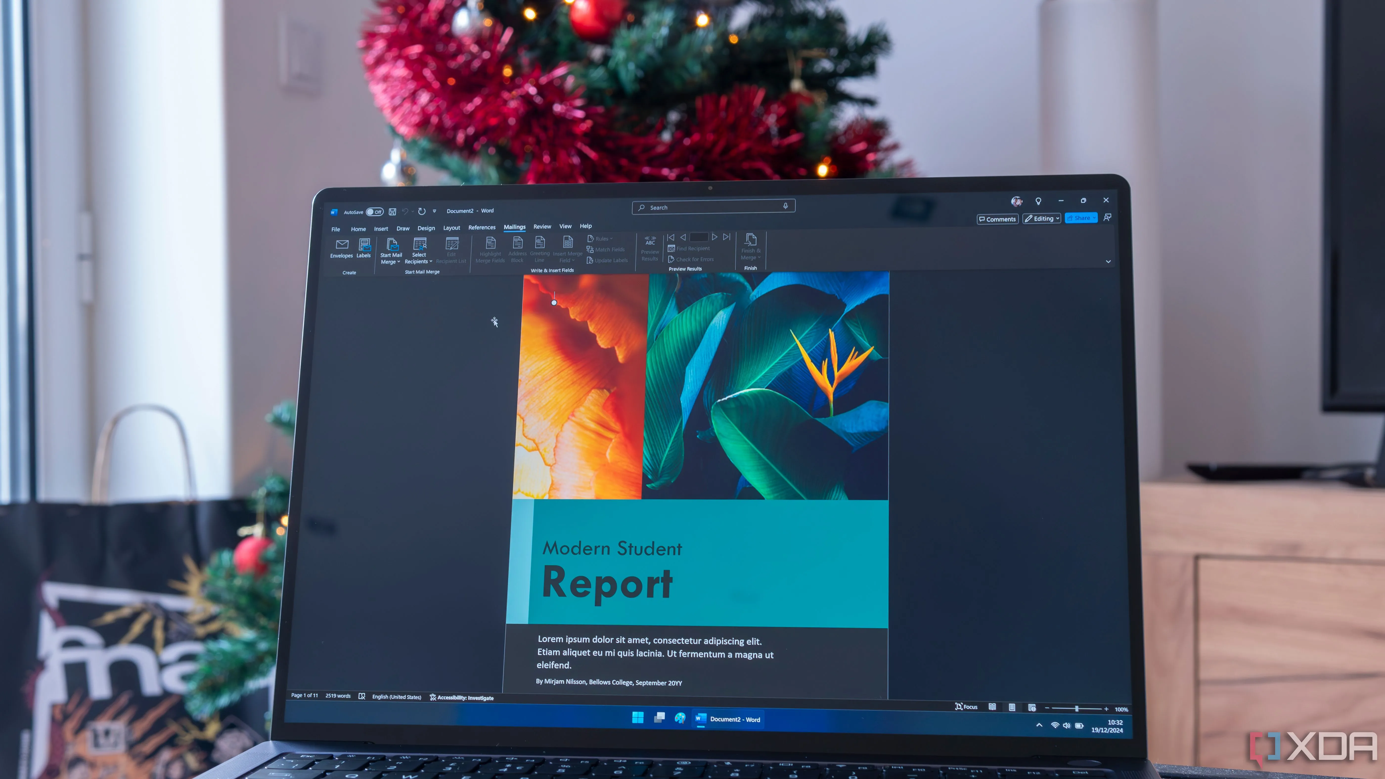 Giao diện Microsoft Word trên Windows 11, minh họa các tùy chọn để tăng tốc xử lý tài liệu và bảng biểu.