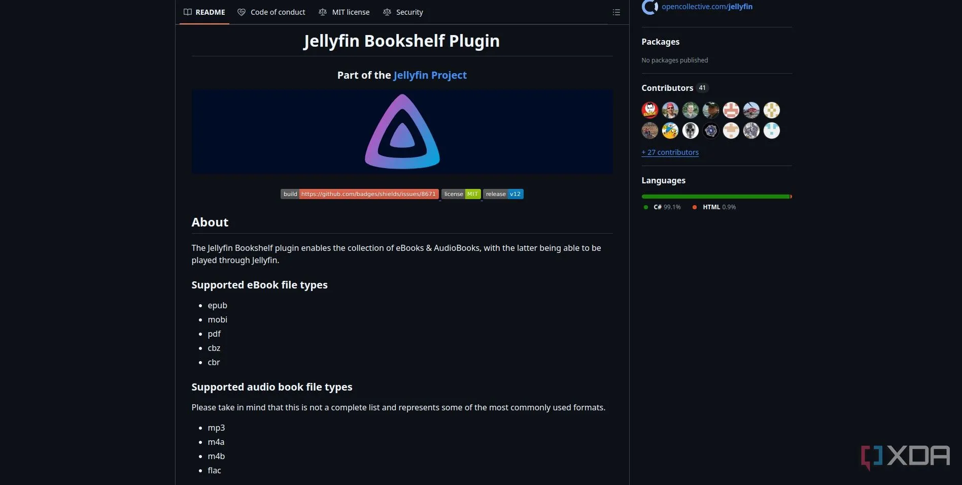 Giao diện plugin Jellyfin Bookshelf quản lý thư viện sách điện tử và sách nói