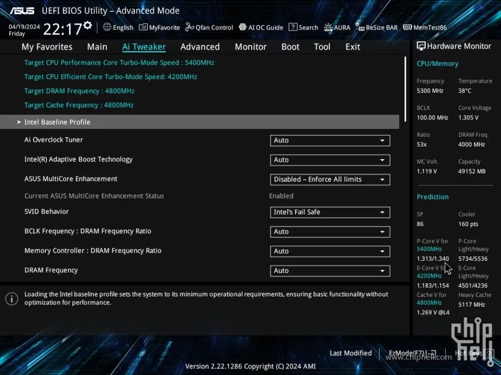 Giao diện UEFI BIOS Utility của ASUS với các tùy chọn cài đặt hệ thống