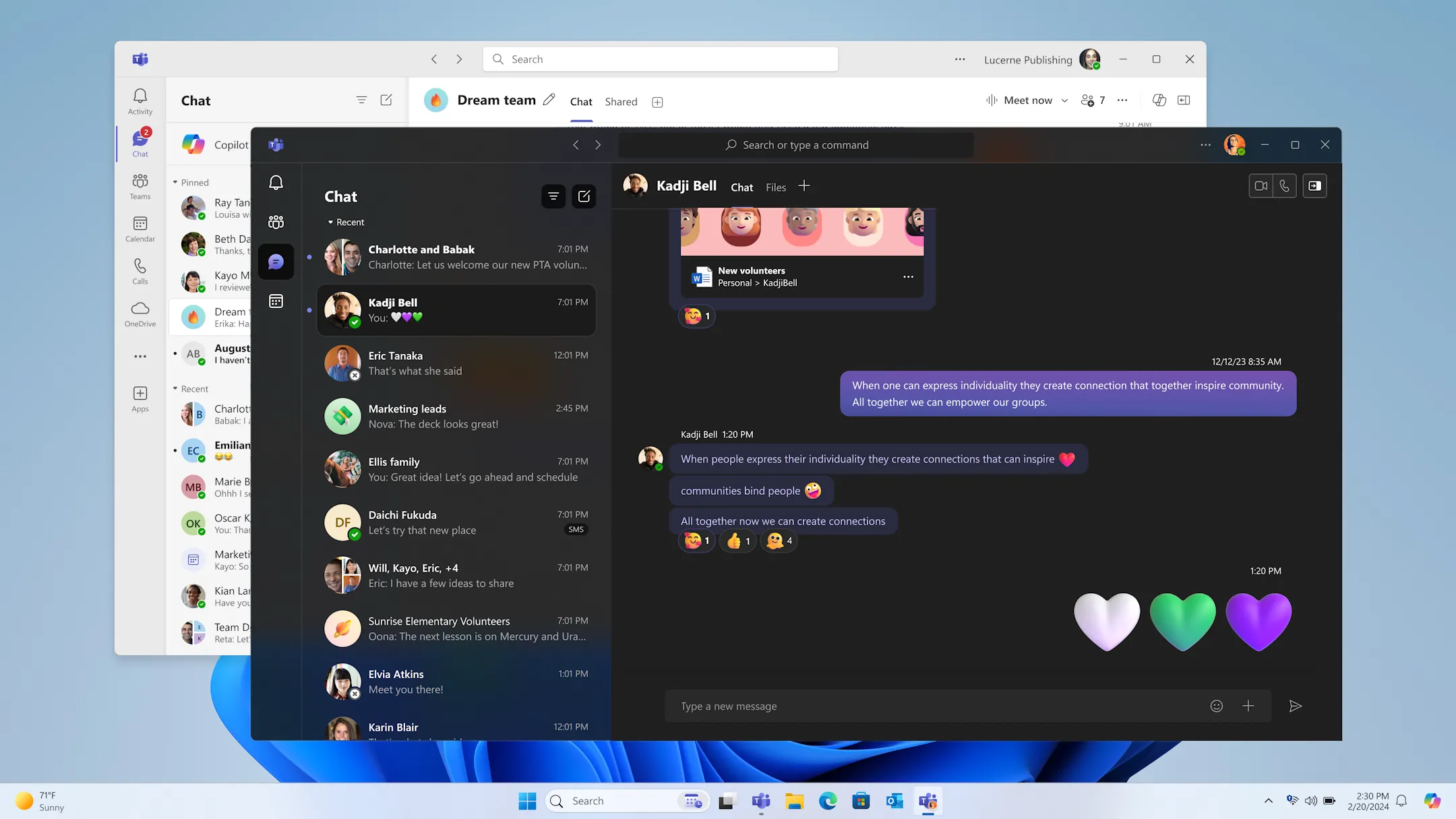 Giao diện ứng dụng Microsoft Teams phiên bản hợp nhất với các cải tiến mới