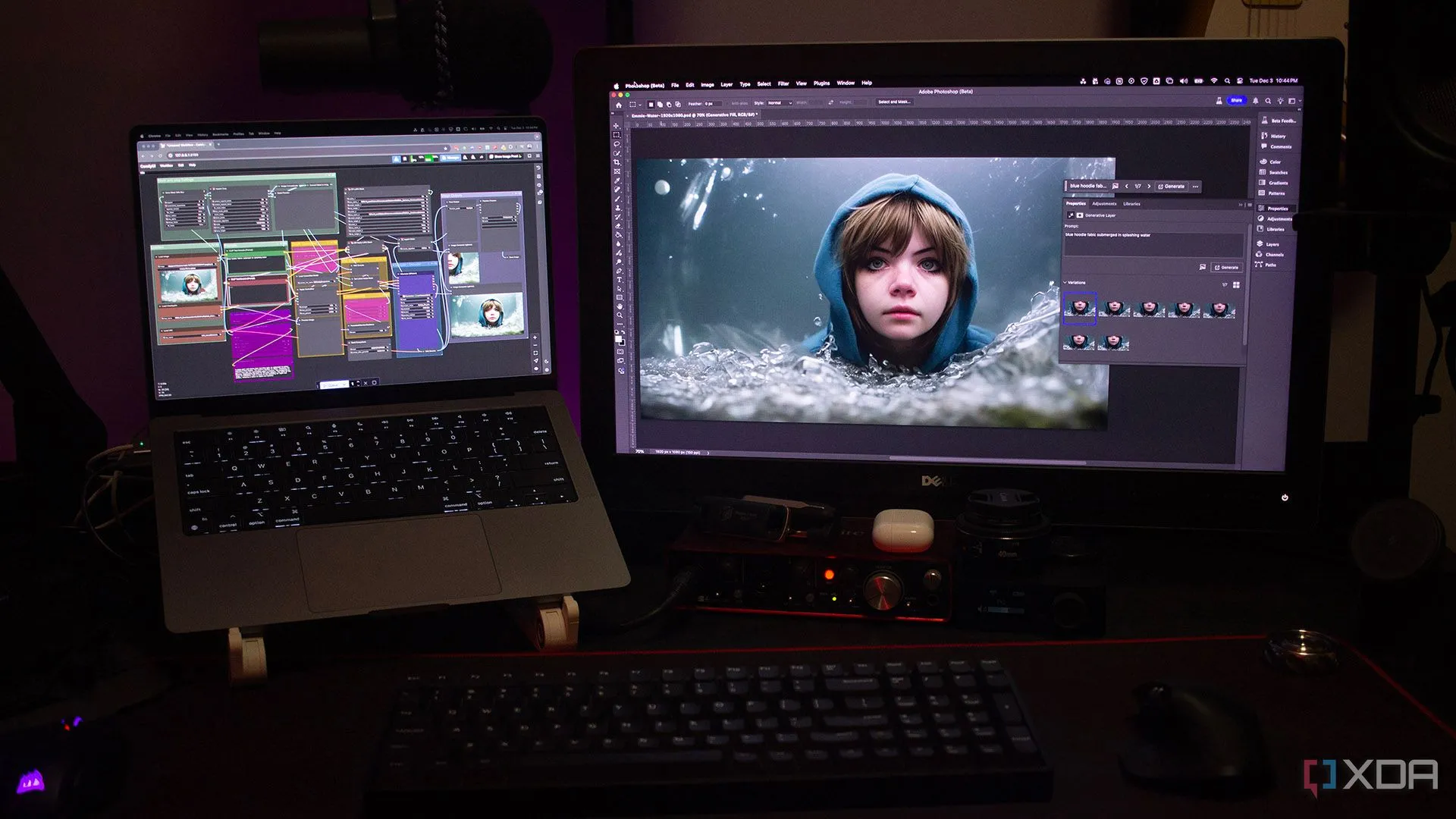 Hình ảnh minh họa so sánh Adobe Photoshop Firefly với khả năng của ComfyUI và Stable Diffusion trong lĩnh vực AI tạo sinh.