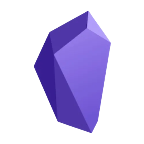 Logo ứng dụng ghi chú Obsidian, biểu tượng của hệ thống quản lý kiến thức cá nhân mạnh mẽ