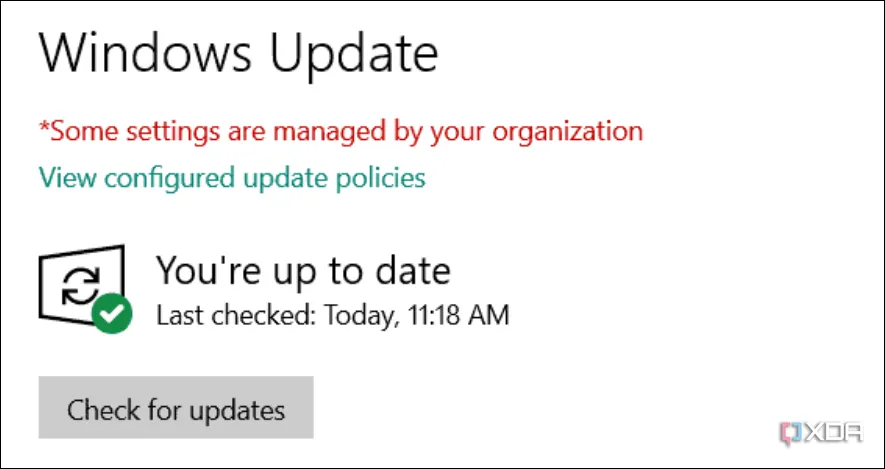 Lỗi "Some settings are managed by your organization" trên cài đặt Windows
