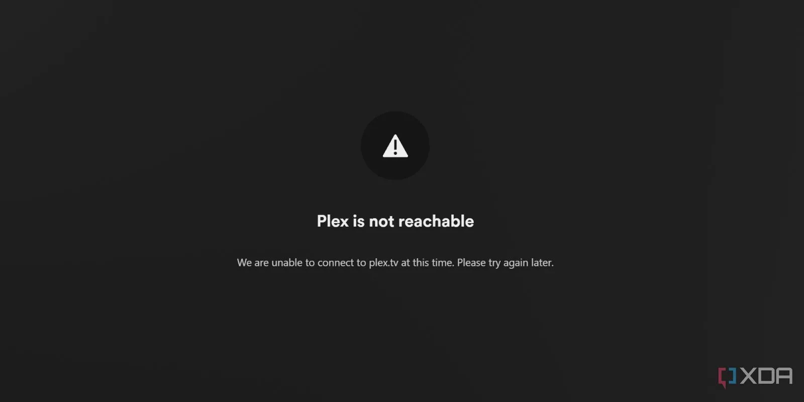 Plex hiển thị thông báo không thể truy cập máy chủ khi không có kết nối Internet