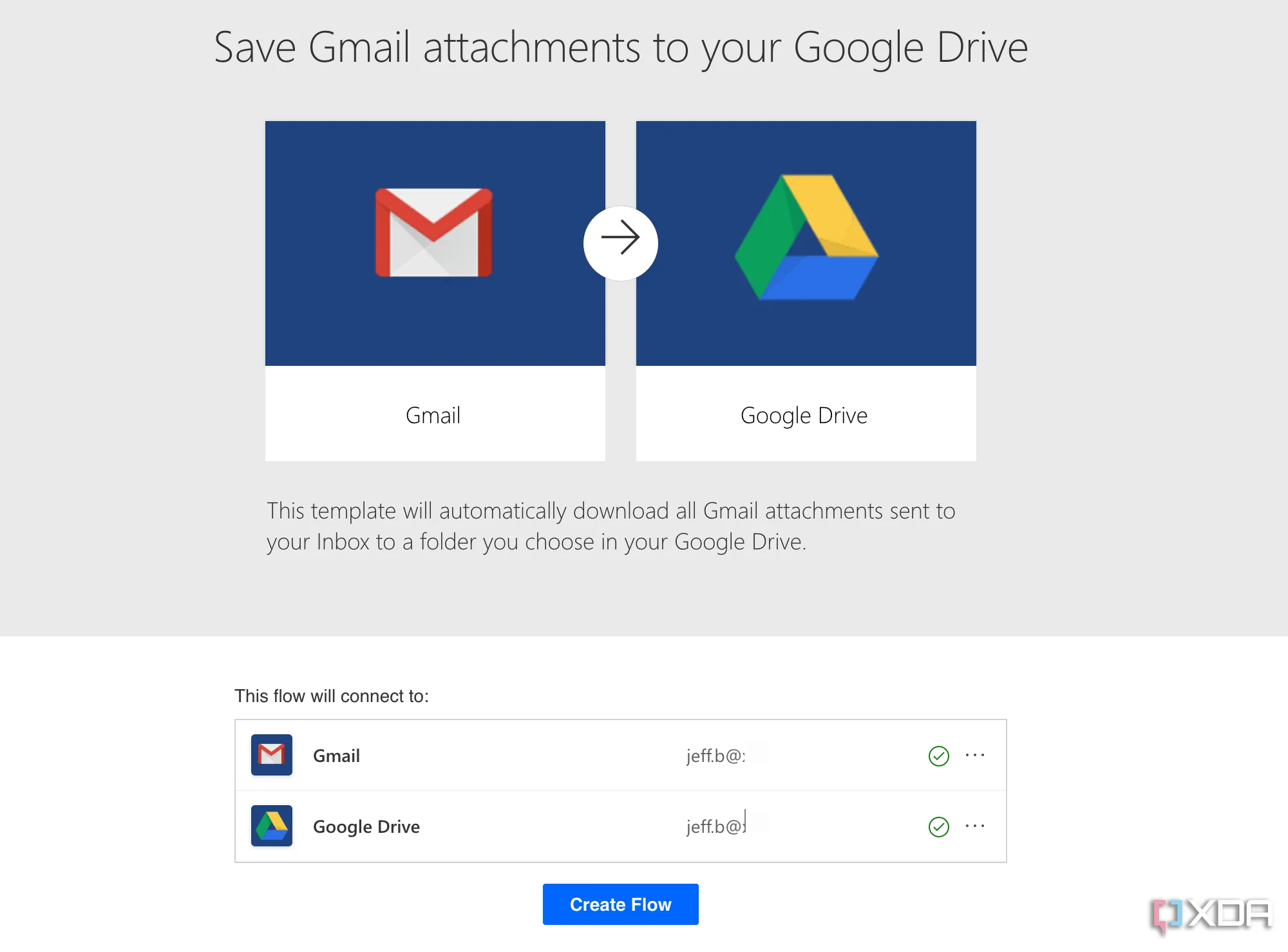 Power Automate lưu tệp đính kèm Gmail