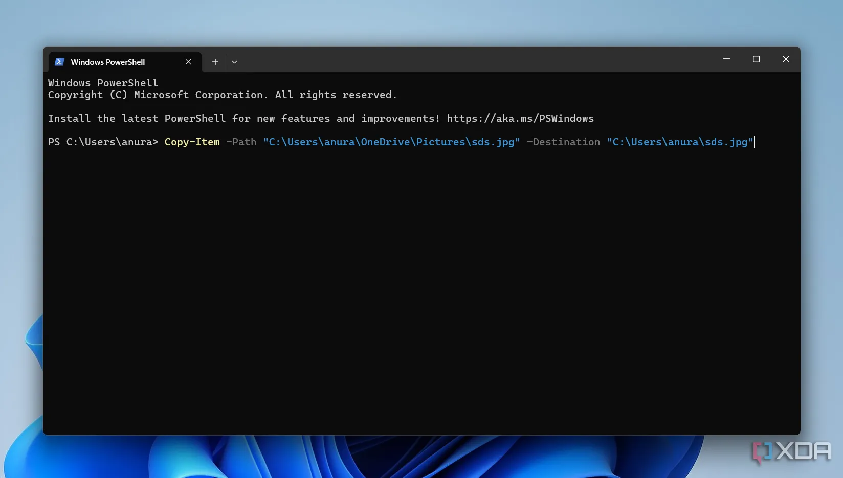 Sử dụng lệnh Copy-Item trong PowerShell để sao chép tệp và thư mục