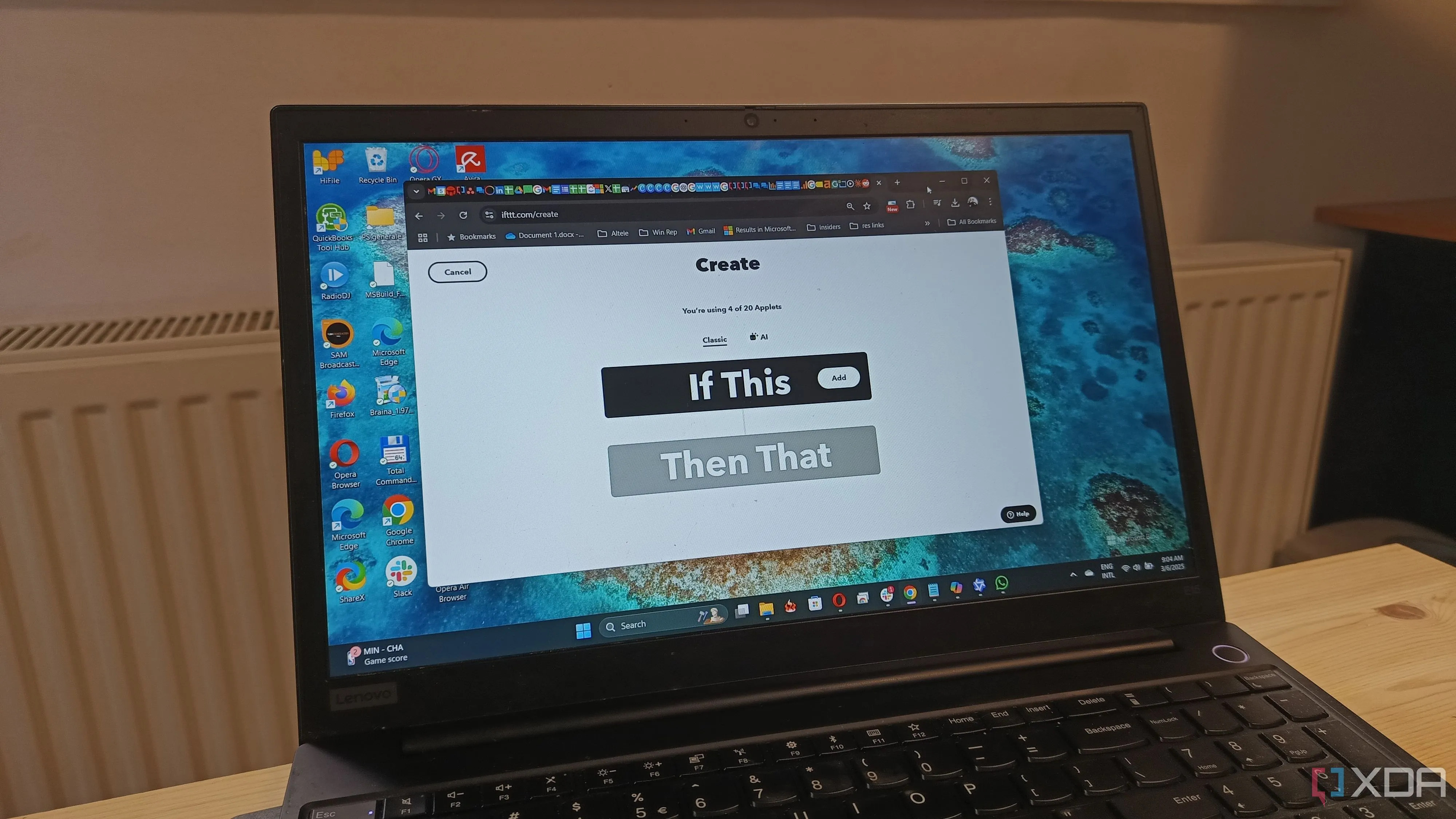 Tạo một tự động hóa IFTTT trên màn hình máy tính xách tay