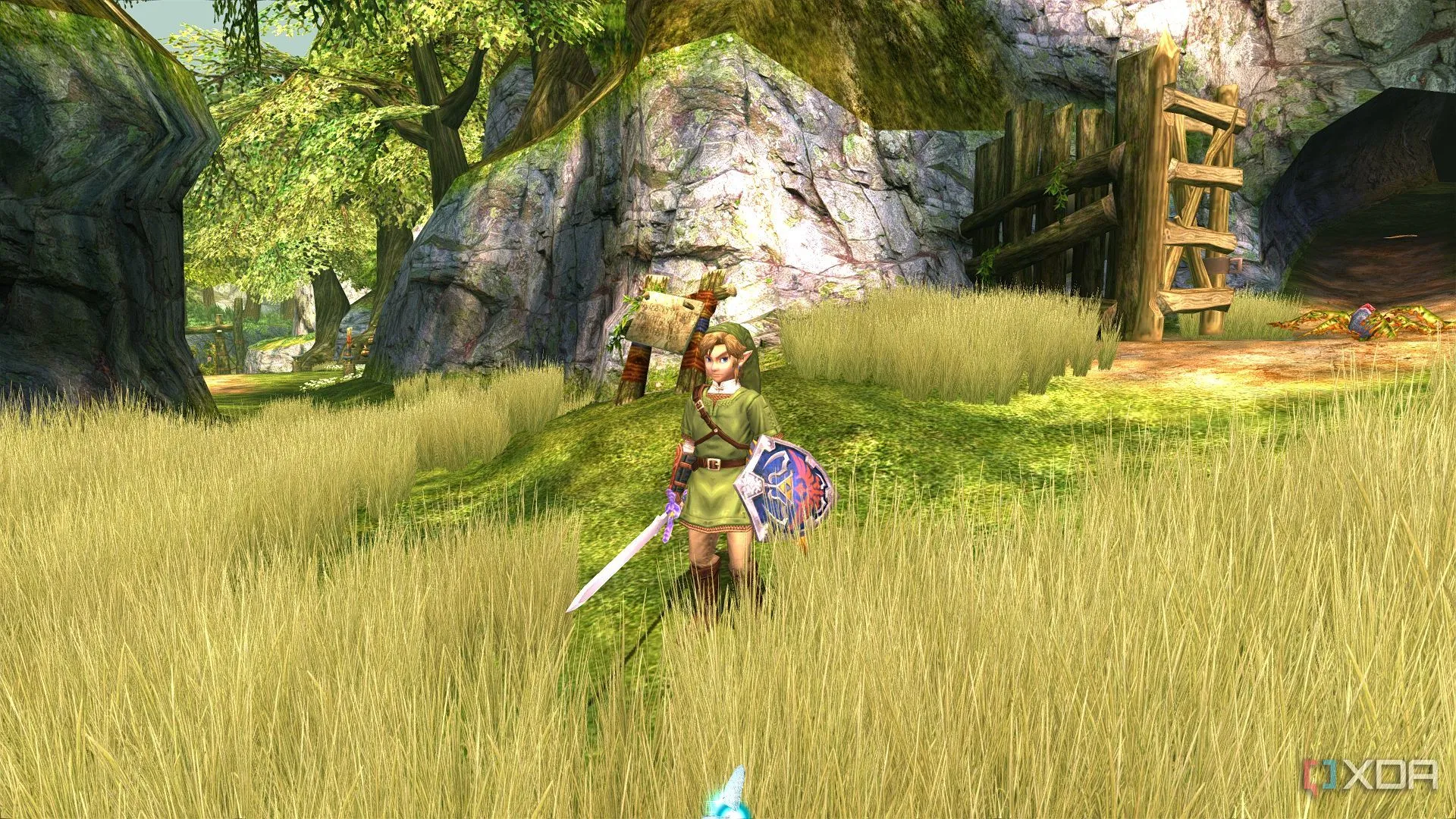 Trò chơi Legend of Zelda đang hiển thị trên giả lập Dolphin, cho thấy khả năng giả lập cao cấp cho GameCube và Wii