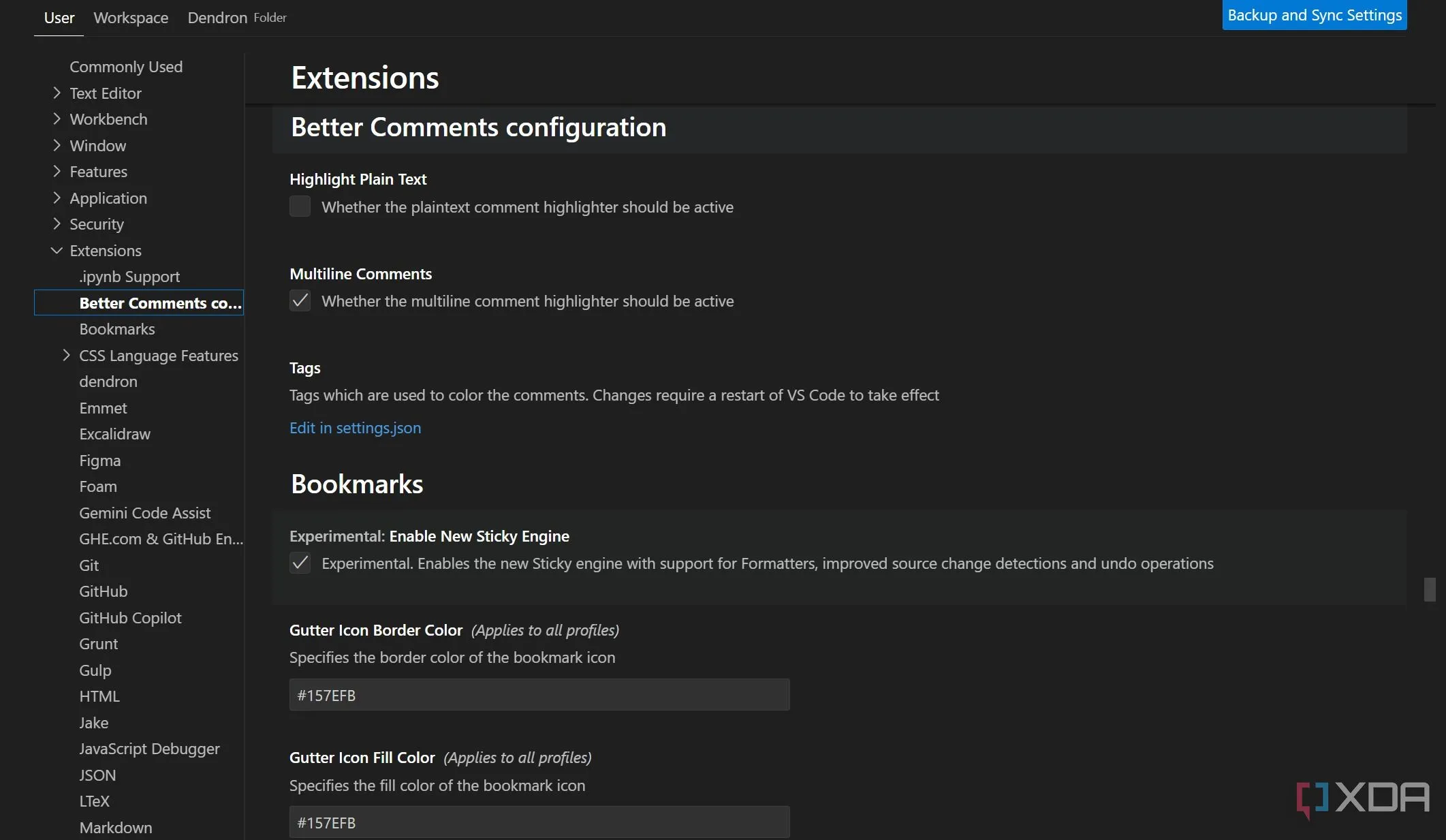 Ví dụ về Better Comments trong VS Code với các loại bình luận (TODO, FIXME, NOTE) được tô màu nổi bật.