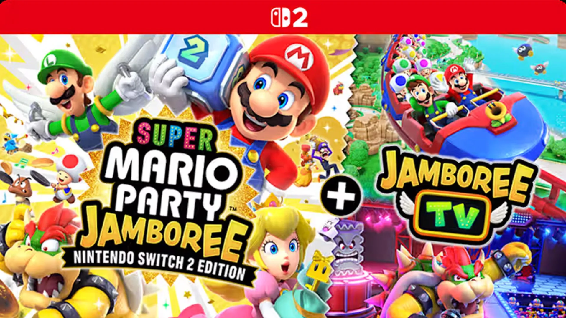 Ảnh bìa Super Mario Party Jamboree – Nintendo Switch 2 Edition, minh họa phiên bản game tiệc tùng nâng cao.
