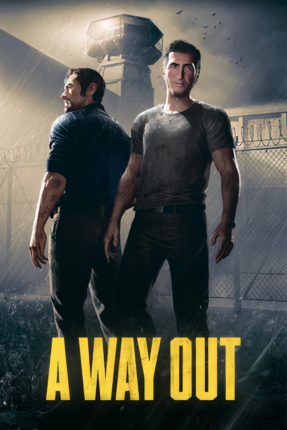 Ảnh chụp màn hình game A Way Out với hai nhân vật đang thực hiện phi vụ vượt ngục.