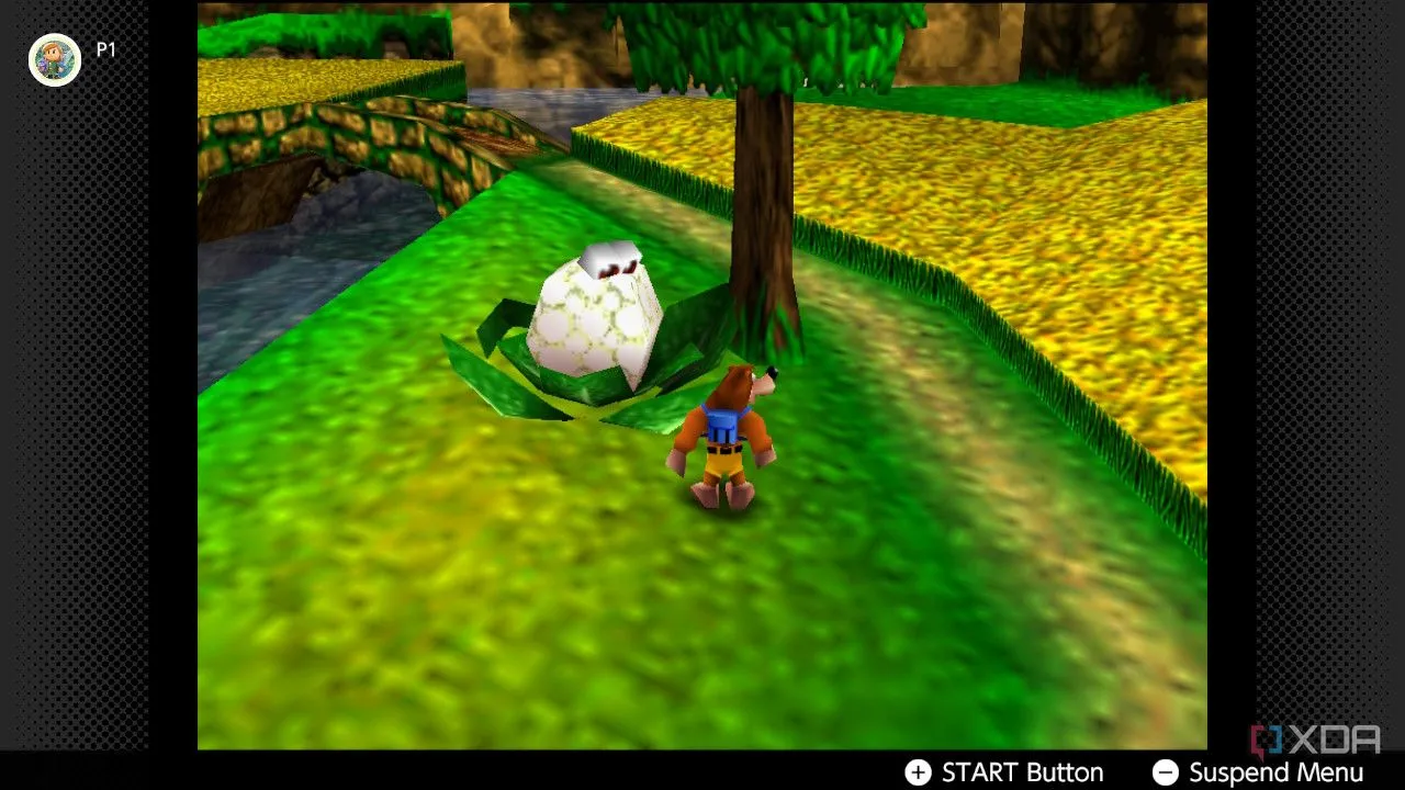 Ảnh chụp màn hình game Banjo-Kazooie trên Nintendo 64 đang chạy trên dịch vụ Nintendo Switch Online