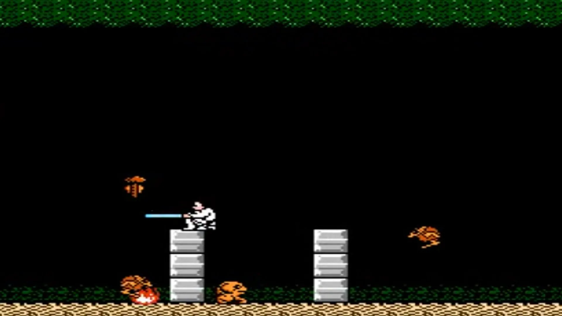 Ảnh chụp màn hình game Star Wars trên NES, minh họa những giới hạn của thể loại platformer 2D trong việc thể hiện cốt truyện