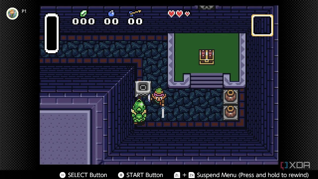 Ảnh chụp màn hình game The Legend of Zelda A Link to the Past Four Swords trên Game Boy Advance qua dịch vụ Nintendo Switch Online