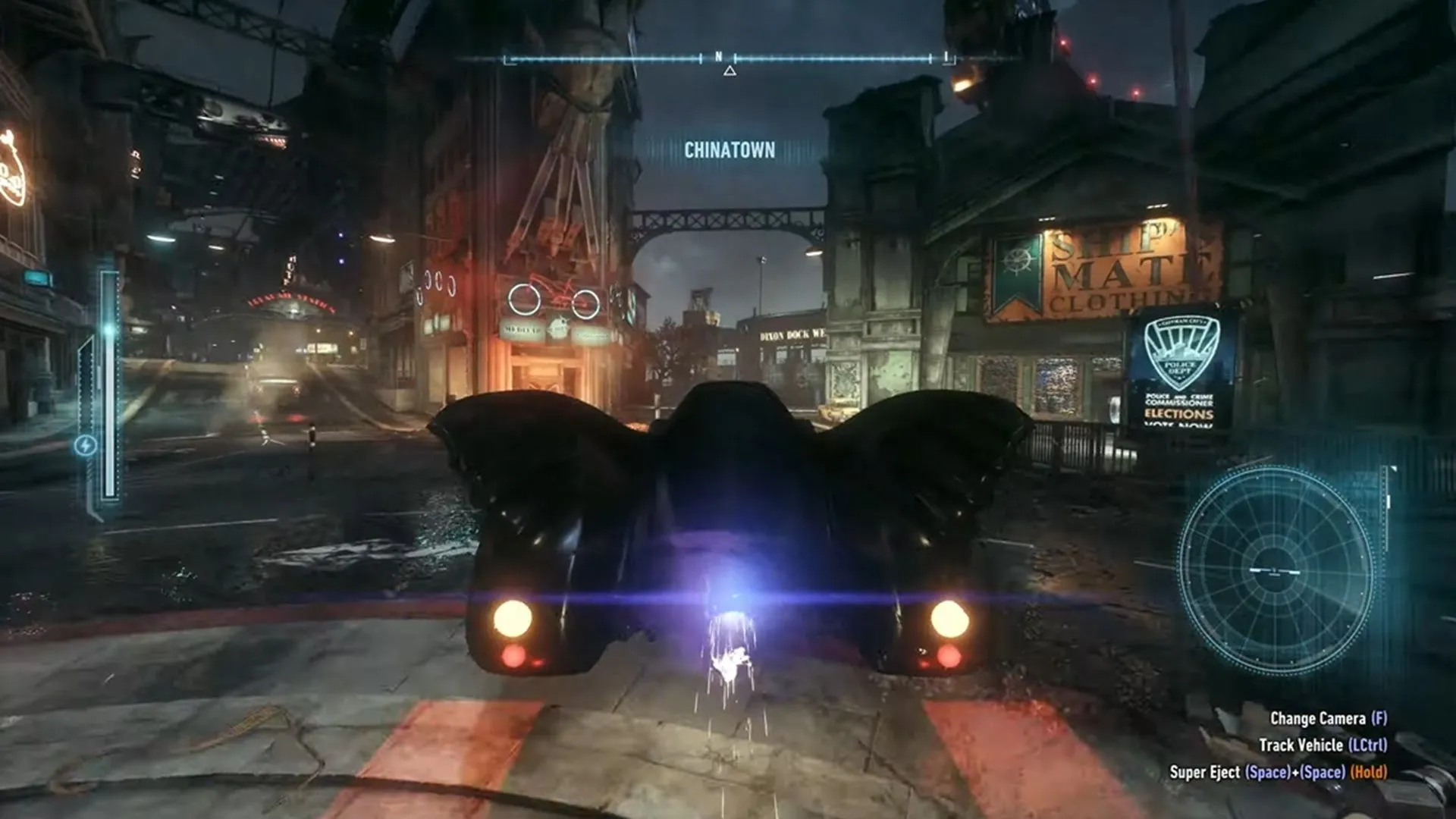 Ảnh chụp màn hình gameplay Batman: Arkham Knight cận cảnh nhân vật