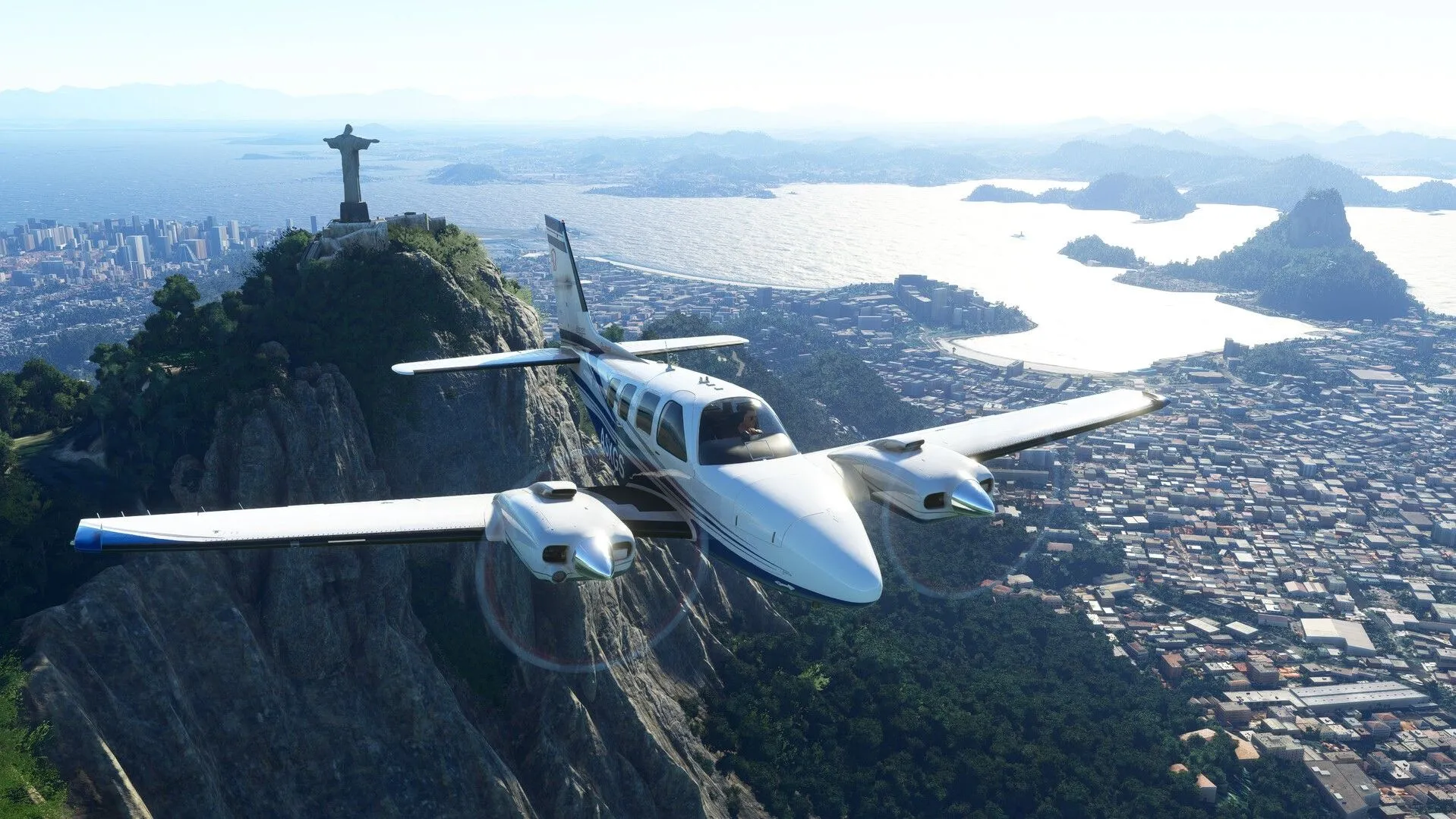 Ảnh chụp màn hình từ game Microsoft Flight Simulator với khung cảnh đẹp mắt