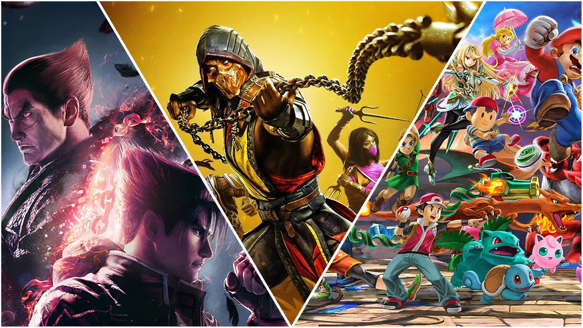 Ảnh game Mortal Kombat thể hiện các nhân vật đang giao chiến
