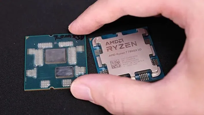 Ảnh minh họa chip Ryzen 7 7800X3D, dòng CPU tiên phong áp dụng thiết kế chiplet