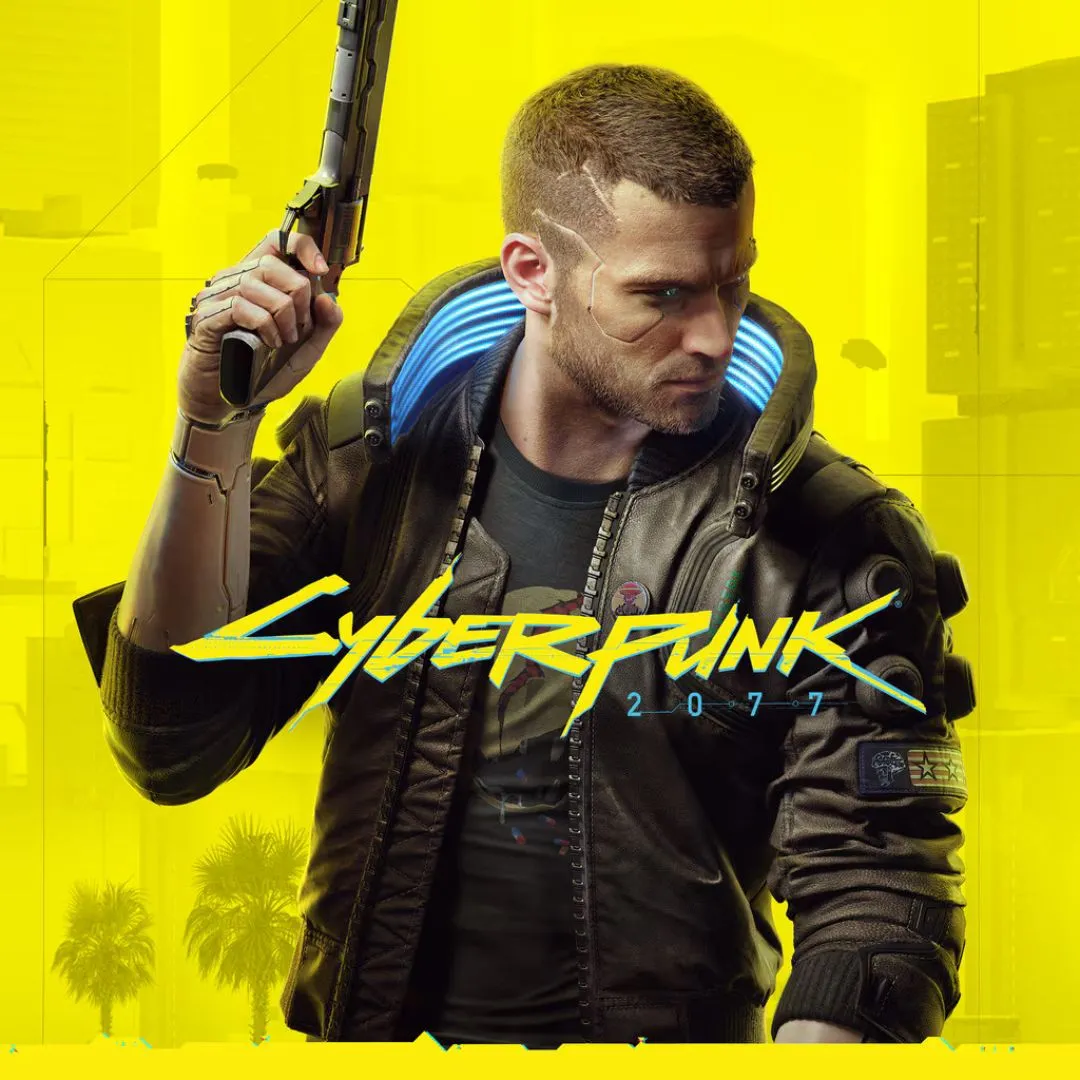 Ảnh sản phẩm của game Cyberpunk 2077, cho thấy một nhân vật mặc trang phục tương lai cầm súng lục, biểu tượng của tựa game AAA có đồ họa ấn tượng nhưng vẫn chơi được trên SteamOS.