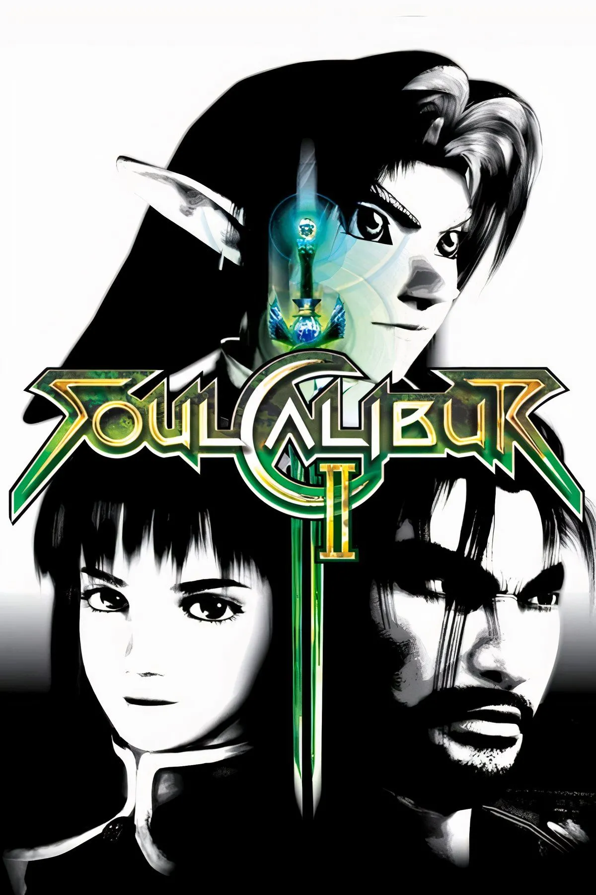 Ảnh tổng hợp game SoulCalibur II trên Nintendo Switch Online (NSO), một số nhân vật đang trong tư thế chiến đấu biểu tượng.