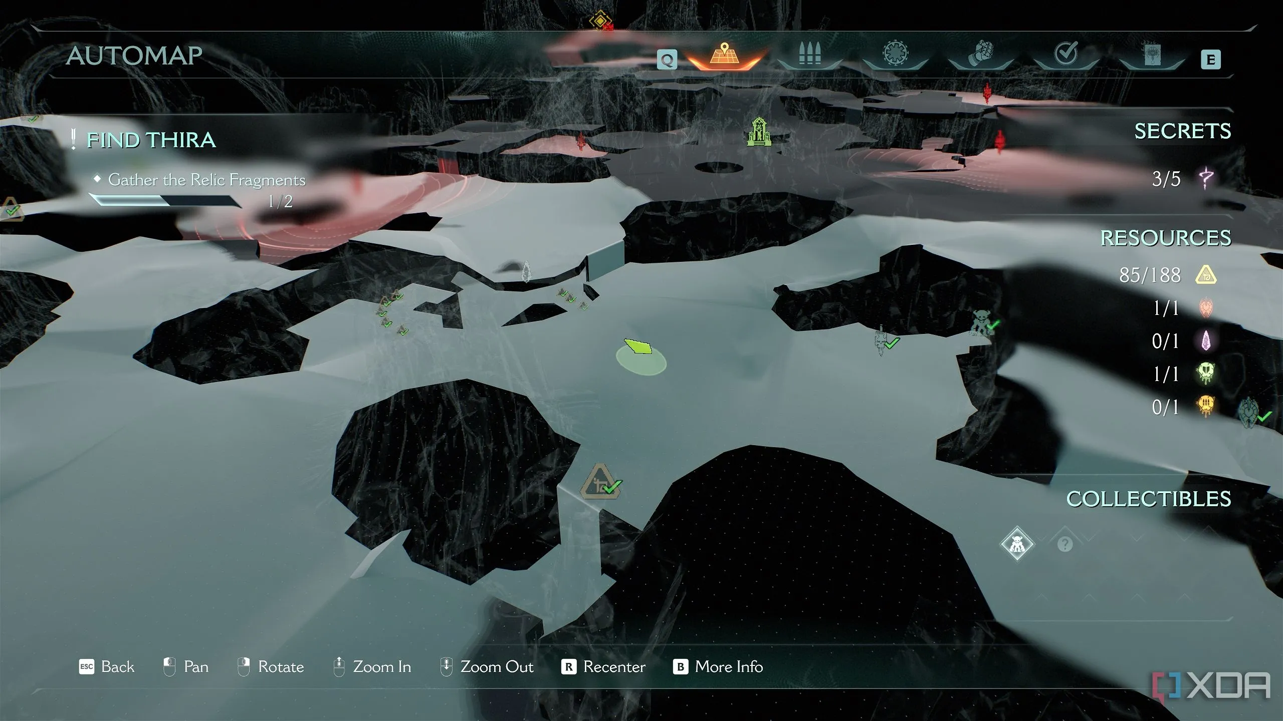 Bản đồ 3D Automap hiển thị vị trí khu vực bí mật 2 trong Chương 16 Doom: The Dark Ages.