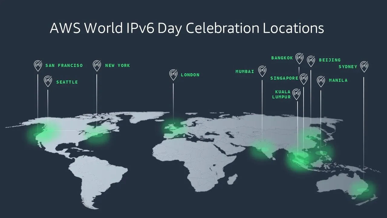 Bản đồ toàn cầu thể hiện các khu vực có tỷ lệ triển khai và sử dụng IPv6 khác nhau, minh họa tiến độ chuyển đổi giao thức Internet