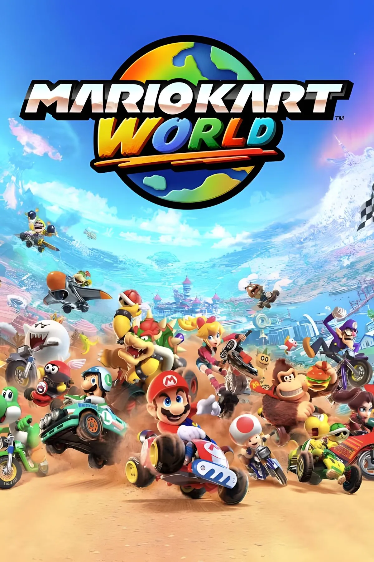 Bìa game Mario Kart World, minh họa cho việc game của Nintendo có giá cao nhưng ít dùng chiến lược premium edition.