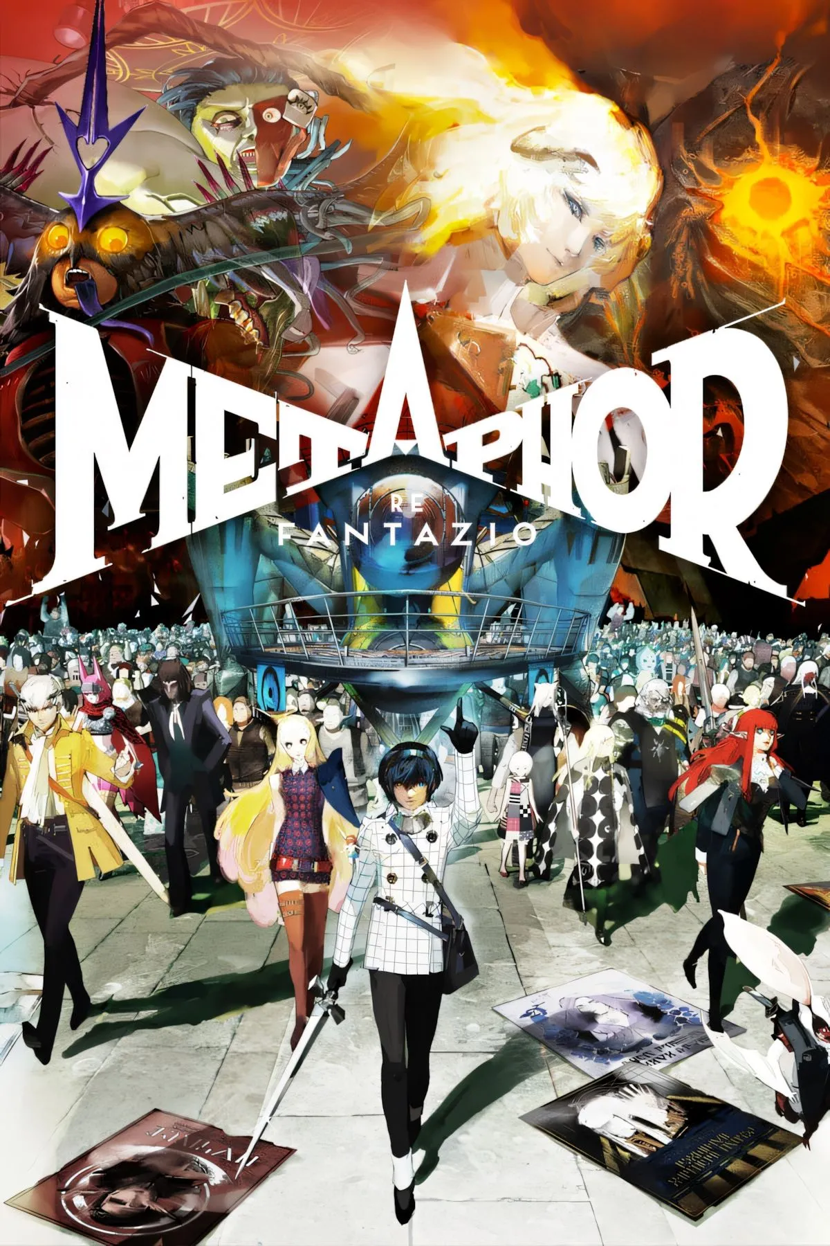 Bìa game Metaphor: ReFantazio với phong cách nghệ thuật JRPG đặc trưng