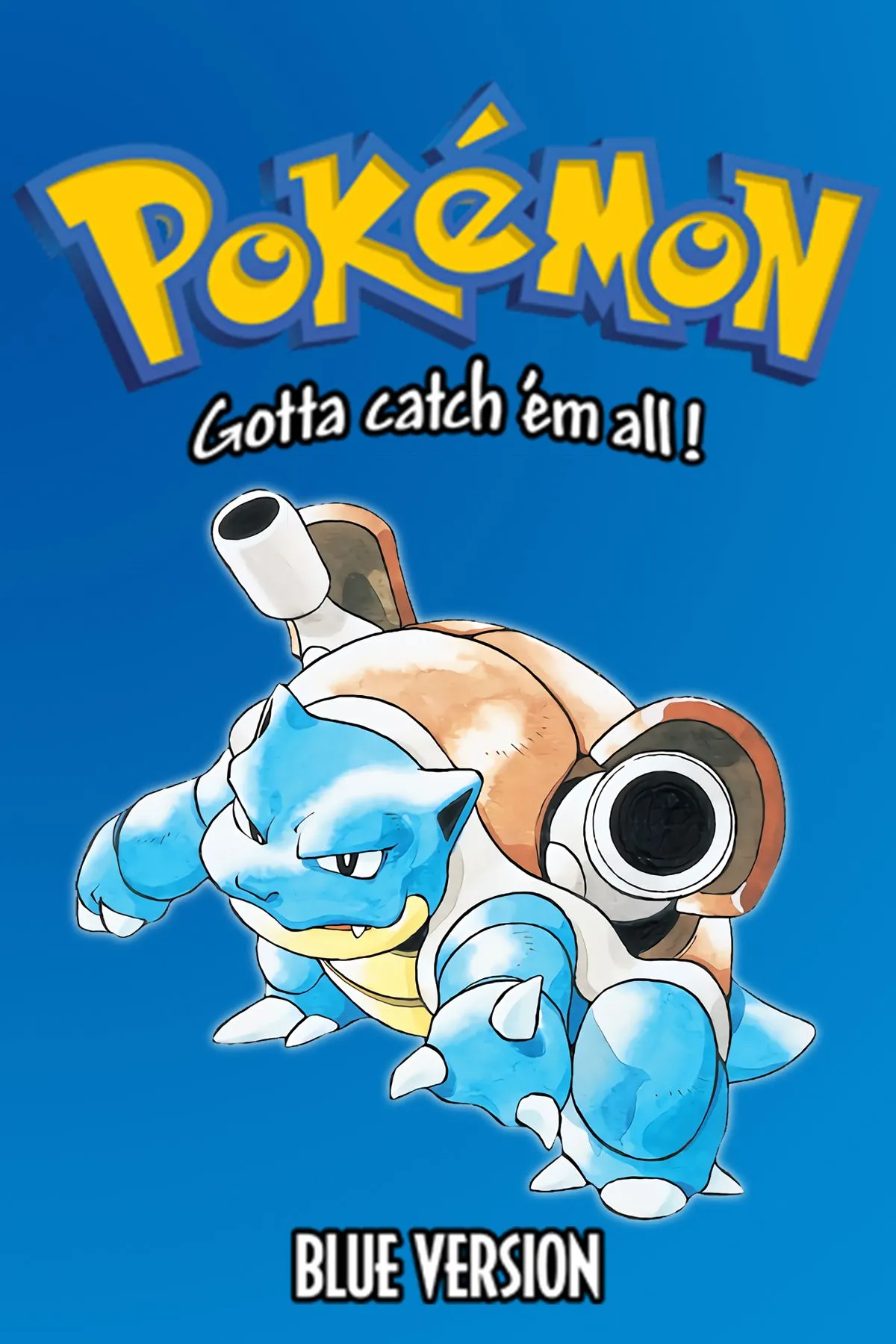 Bìa game Pokémon Blue, cùng với Red, đã định nghĩa một thể loại game hoàn toàn mới